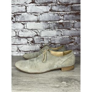 M. Gemi Light Grey Suede Leather Plain Lace Oxfords Shoes Women Sz 40EU/9.5M US